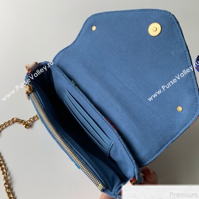 Louis Vuitton Denim New Wave Chain Pochette Pouch M67531 Denim Blue 2019 (KD-9050831)