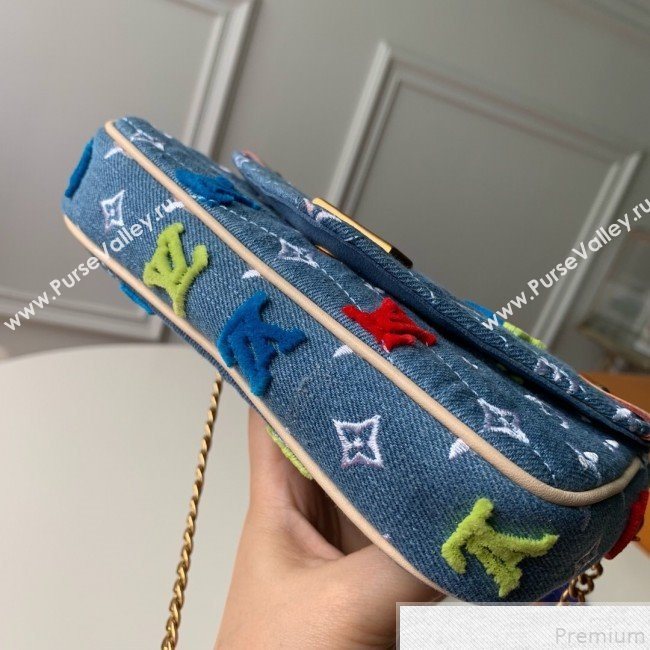 Louis Vuitton Denim New Wave Chain Pochette Pouch M67531 Denim Blue 2019 (KD-9050831)