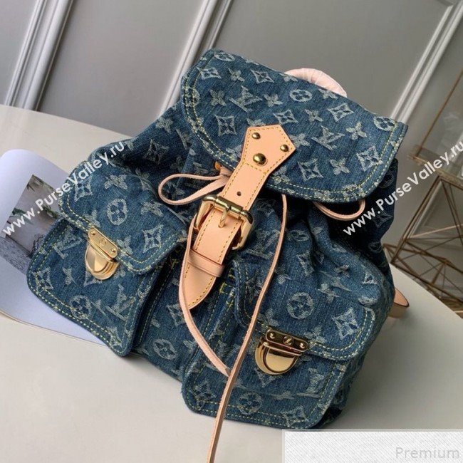 Louis Vuitton Denim Backpack Denim Blue M44460 (KD-9050833)