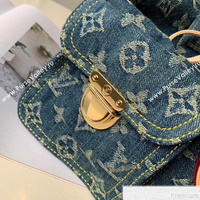 Louis Vuitton Denim Backpack Denim Blue M44460 (KD-9050833)