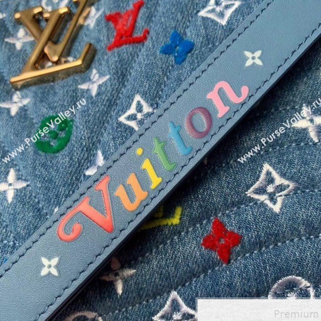 Louis Vuitton Denim New Wave Zip Pochette Pouch M67538 Denim Blue 2019 (KD-9050832)