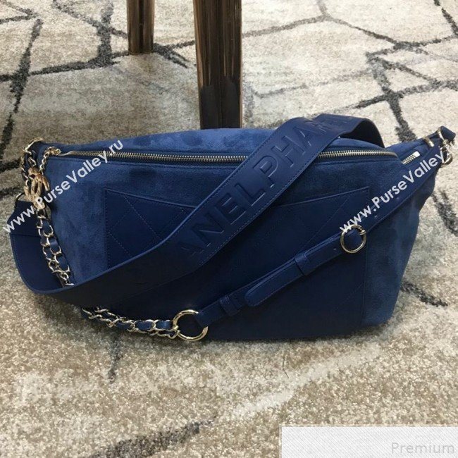 Chanel x Pharrell Suede Waist Bag/Belt Bag Blue 2019 (JDH-9050856)