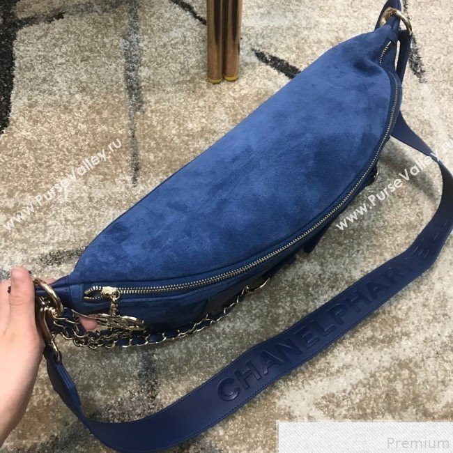 Chanel x Pharrell Suede Waist Bag/Belt Bag Blue 2019 (JDH-9050856)