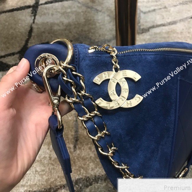 Chanel x Pharrell Suede Waist Bag/Belt Bag Blue 2019 (JDH-9050856)