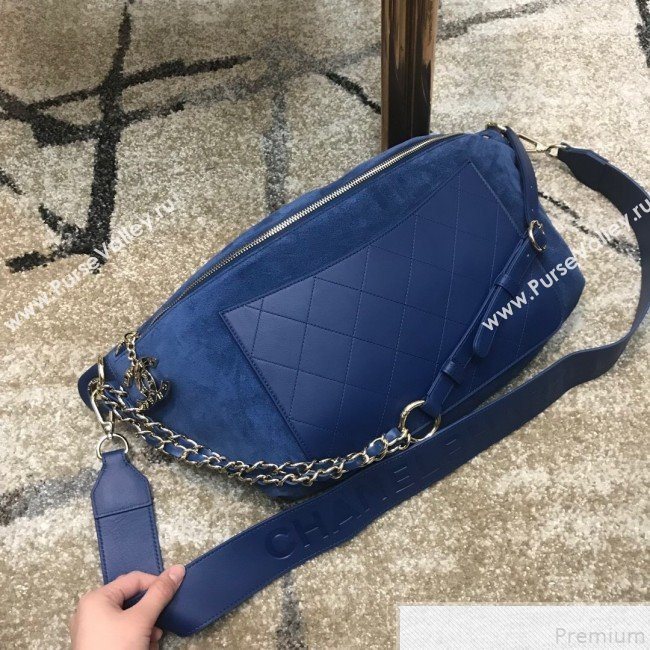 Chanel x Pharrell Suede Waist Bag/Belt Bag Blue 2019 (JDH-9050856)