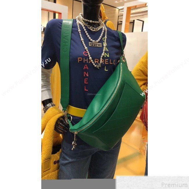 Chanel x Pharrell Calfskin Leather Waist Bag/Belt Bag Green 2019 (JDH-9050859)