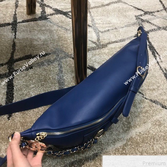 Chanel x Pharrell Calfskin Leather Waist Bag/Belt Bag Blue 2019 (JDH-9050860)