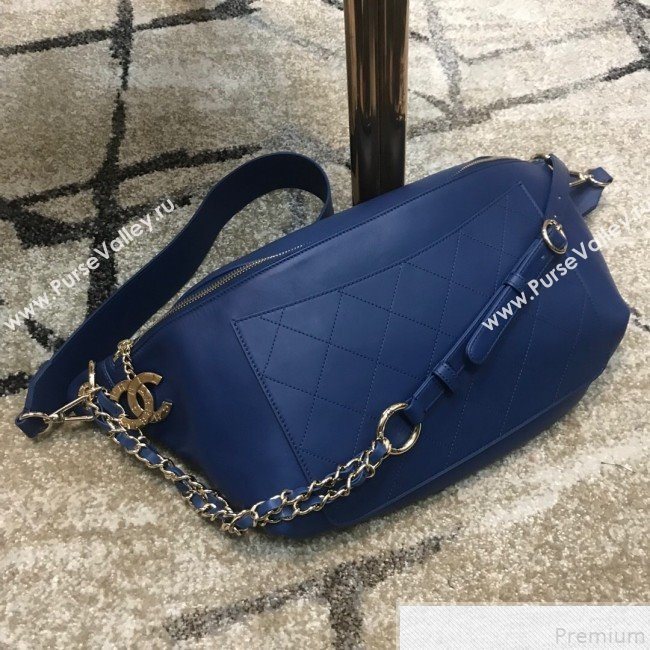 Chanel x Pharrell Calfskin Leather Waist Bag/Belt Bag Blue 2019 (JDH-9050860)