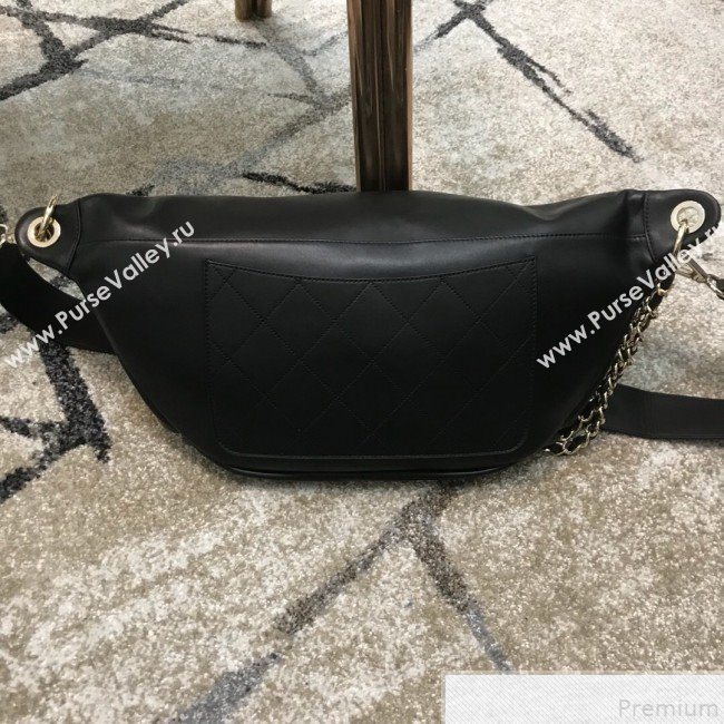 Chanel x Pharrell Calfskin Leather Waist Bag/Belt Bag Black 2019 (JDH-9050861)