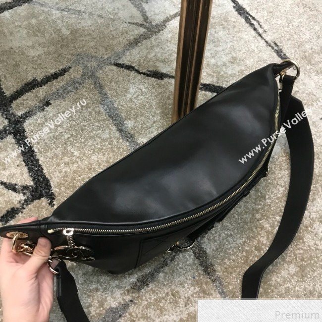 Chanel x Pharrell Calfskin Leather Waist Bag/Belt Bag Black 2019 (JDH-9050861)