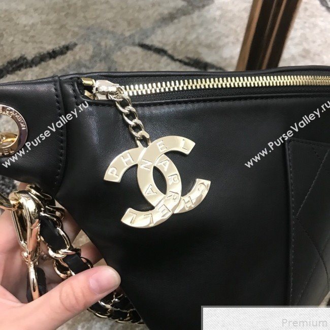 Chanel x Pharrell Calfskin Leather Waist Bag/Belt Bag Black 2019 (JDH-9050861)