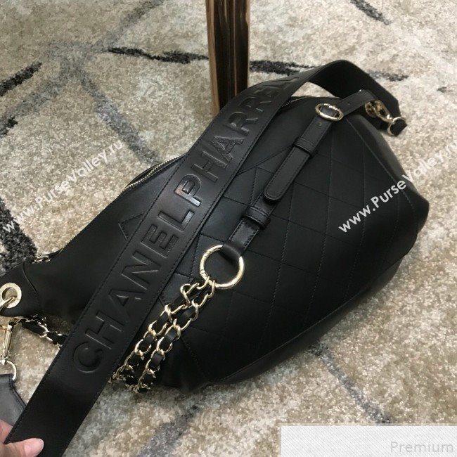 Chanel x Pharrell Calfskin Leather Waist Bag/Belt Bag Black 2019 (JDH-9050861)