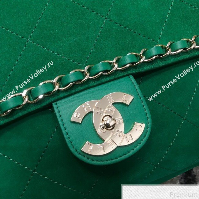 Chanel x Pharrell Oversize Suede Flap Bag Green 2019 (JDH-9050855)