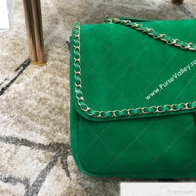 Chanel x Pharrell Oversize Suede Flap Bag Green 2019 (JDH-9050855)