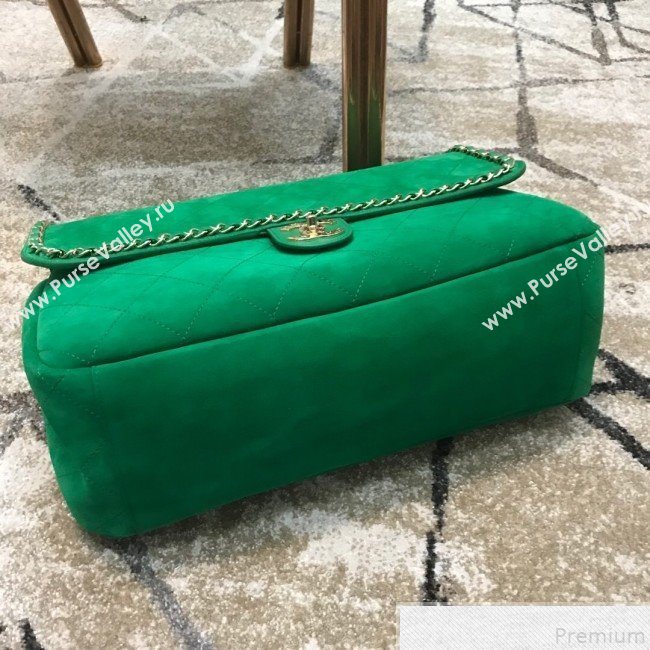 Chanel x Pharrell Oversize Suede Flap Bag Green 2019 (JDH-9050855)