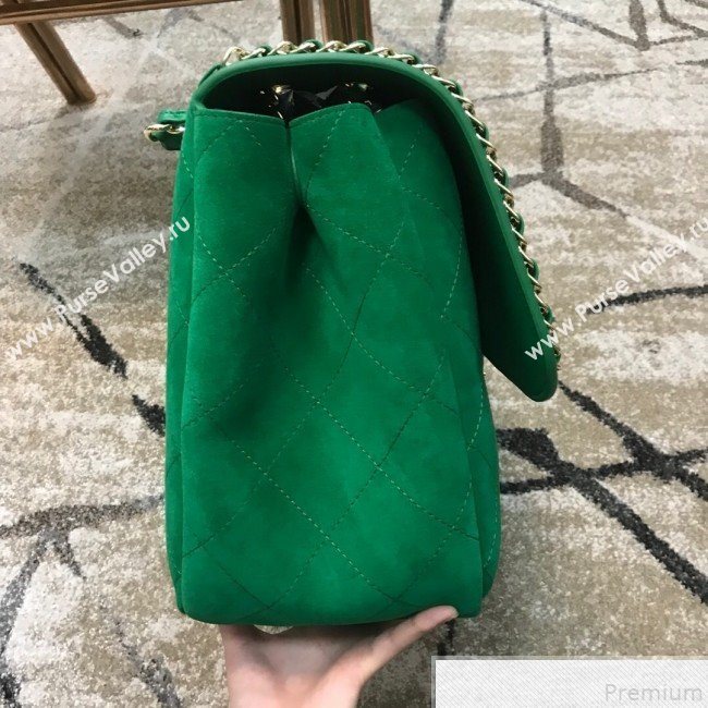Chanel x Pharrell Oversize Suede Flap Bag Green 2019 (JDH-9050855)