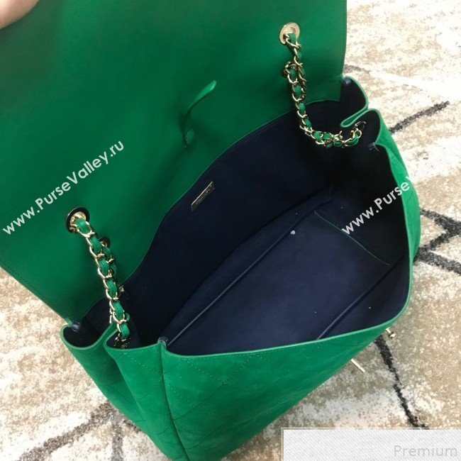 Chanel x Pharrell Oversize Suede Flap Bag Green 2019 (JDH-9050855)