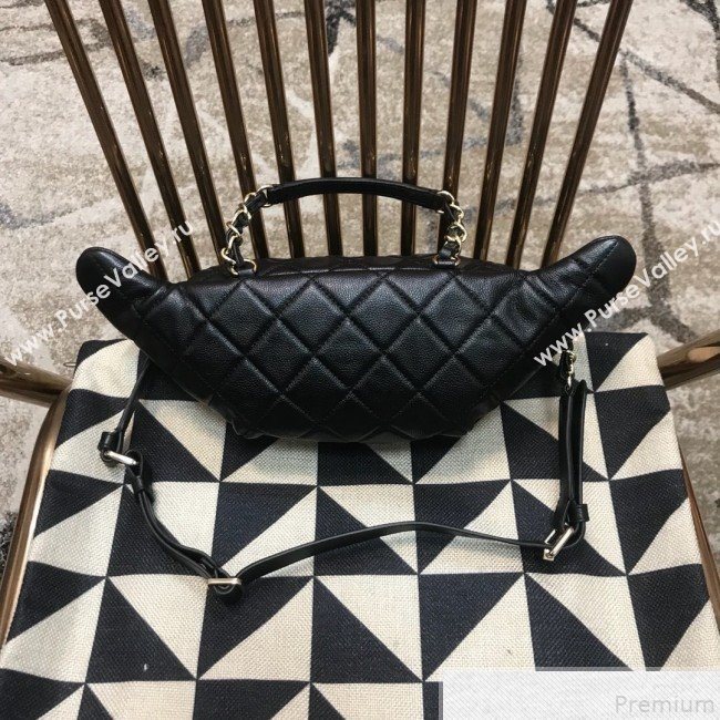 Chanel Iridescent Grained Calfskin Waist Bag/Belt Bag AS0556 Black 2019 (JDH-9050863)