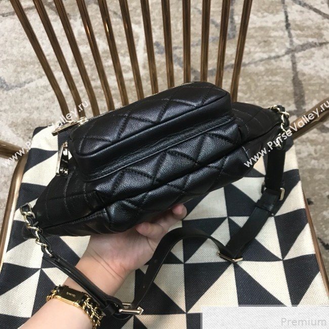 Chanel Iridescent Grained Calfskin Waist Bag/Belt Bag AS0556 Black 2019 (JDH-9050863)