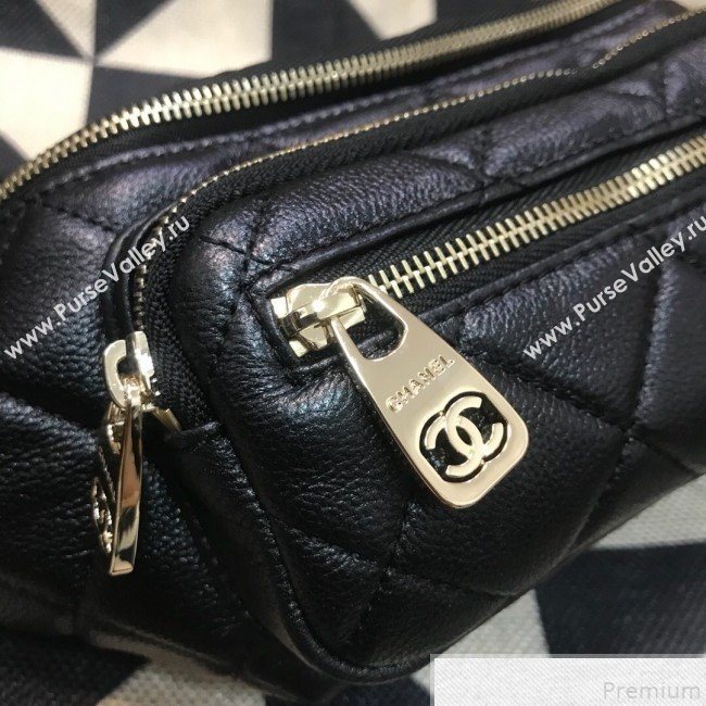 Chanel Iridescent Grained Calfskin Waist Bag/Belt Bag AS0556 Black 2019 (JDH-9050863)