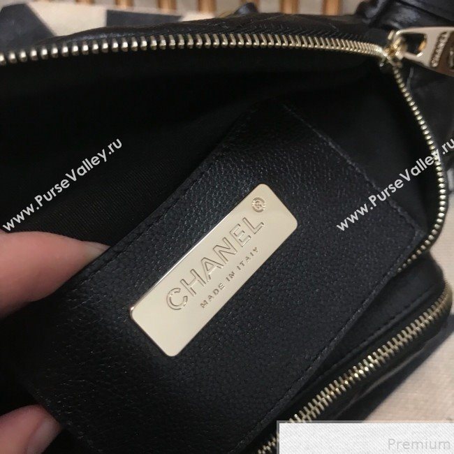 Chanel Iridescent Grained Calfskin Waist Bag/Belt Bag AS0556 Black 2019 (JDH-9050863)