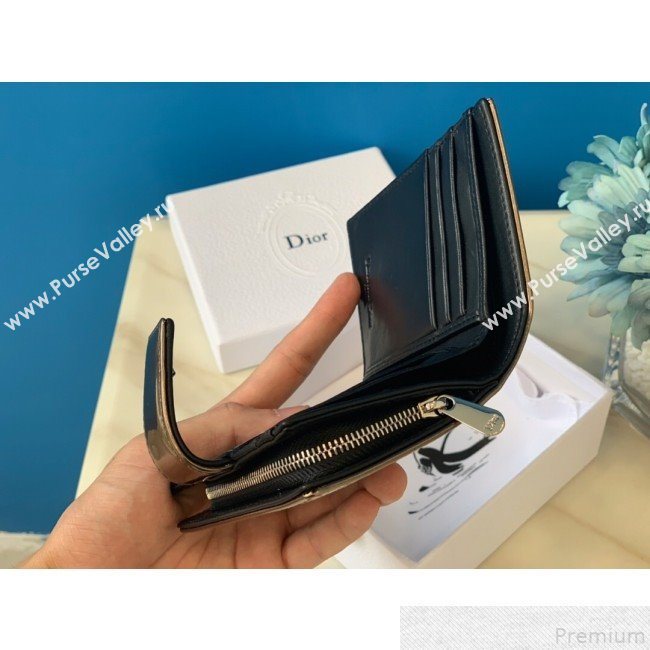 Dior Card Holder in Micro-Cannage Metallic Calfskin Gold (BFS-9051024)