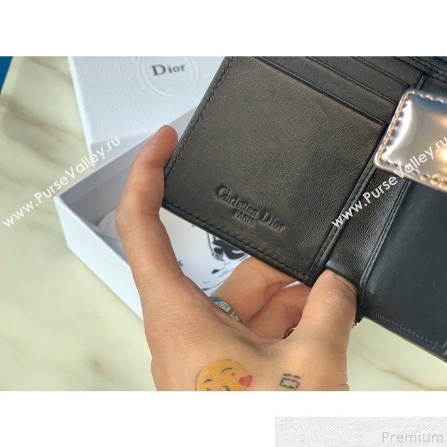 Dior Card Holder in Micro-Cannage Metallic Calfskin Bronze (BFS-9051028)