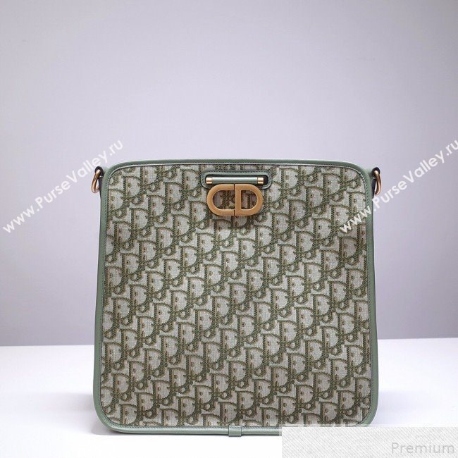 Dior CD Square Tote in Green Oblique Jacquard Canvas 2019 (BFS-9051029)