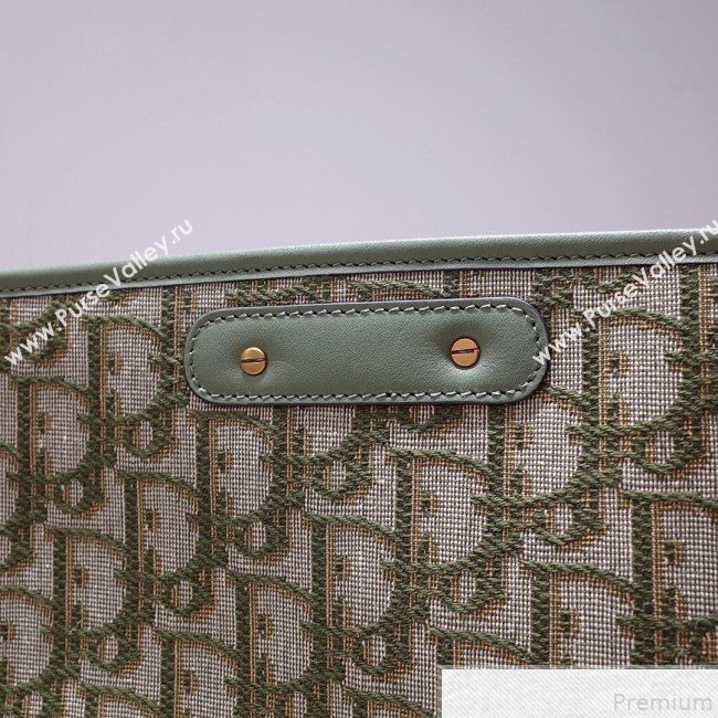 Dior CD Square Tote in Green Oblique Jacquard Canvas 2019 (BFS-9051029)
