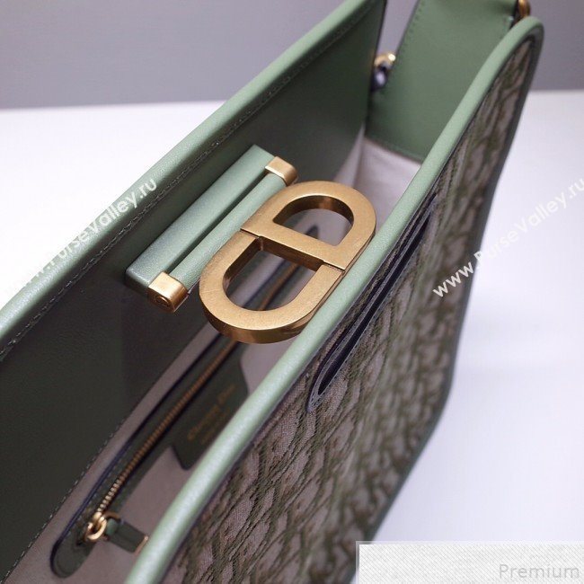 Dior CD Square Tote in Green Oblique Jacquard Canvas 2019 (BFS-9051029)