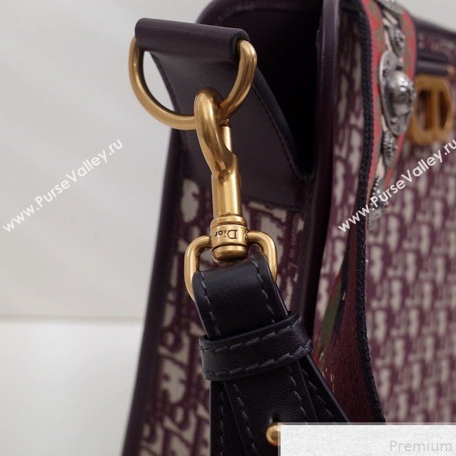 Dior CD Square Tote in Burgundy Oblique Jacquard Canvas 2019 (BFS-9051030)