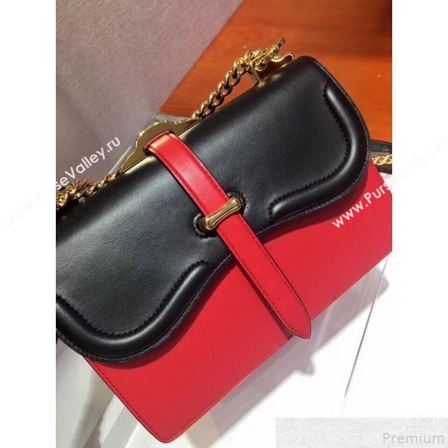 Prada Belle Leather Shoulder Bag 1BD188 Red/Black 2019 (PYZ-9051033)