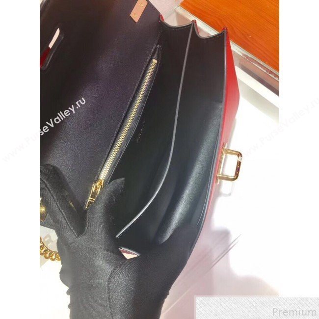 Prada Belle Leather Shoulder Bag 1BD188 Red/Black 2019 (PYZ-9051033)