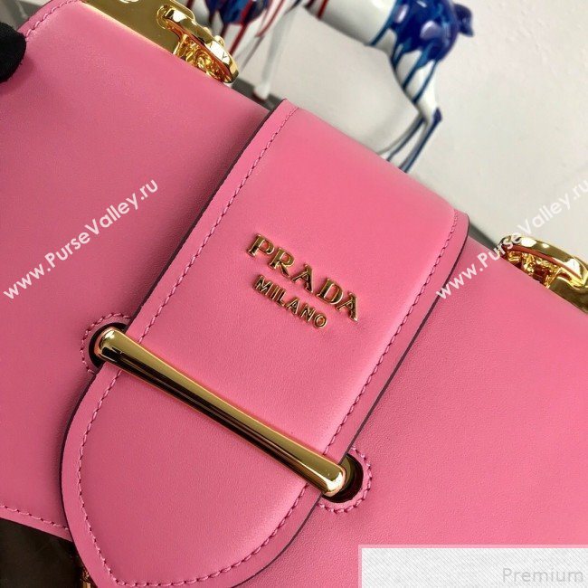 Prada Sidonie Leather Saddle Shoulder Bag 1BD184 Pink 2019 (PYZ-9051041)