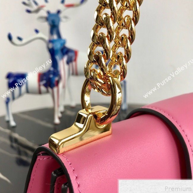 Prada Sidonie Leather Saddle Shoulder Bag 1BD184 Pink 2019 (PYZ-9051041)