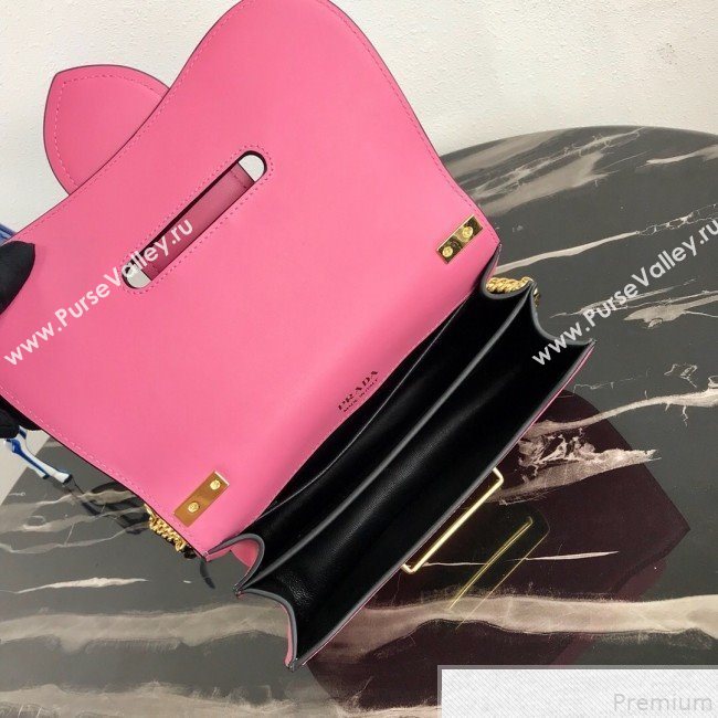 Prada Sidonie Leather Saddle Shoulder Bag 1BD184 Pink 2019 (PYZ-9051041)