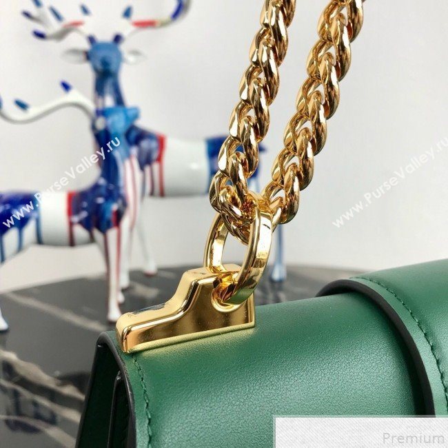 Prada Sidonie Leather Saddle Shoulder Bag 1BD184 Green 2019 (PYZ-9051040)