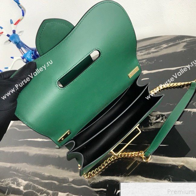Prada Sidonie Leather Saddle Shoulder Bag 1BD184 Green 2019 (PYZ-9051040)