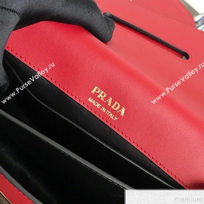 Prada Sidonie Leather Saddle Shoulder Bag 1BD184 Red 2019 (PYZ-9051038)