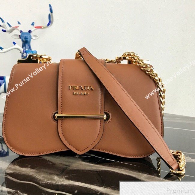 Prada Sidonie Leather Saddle Shoulder Bag 1BD184 Brown 2019 (PYZ-9051039)