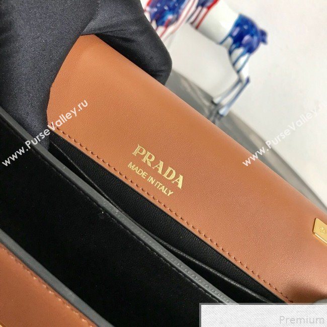 Prada Sidonie Leather Saddle Shoulder Bag 1BD184 Brown 2019 (PYZ-9051039)
