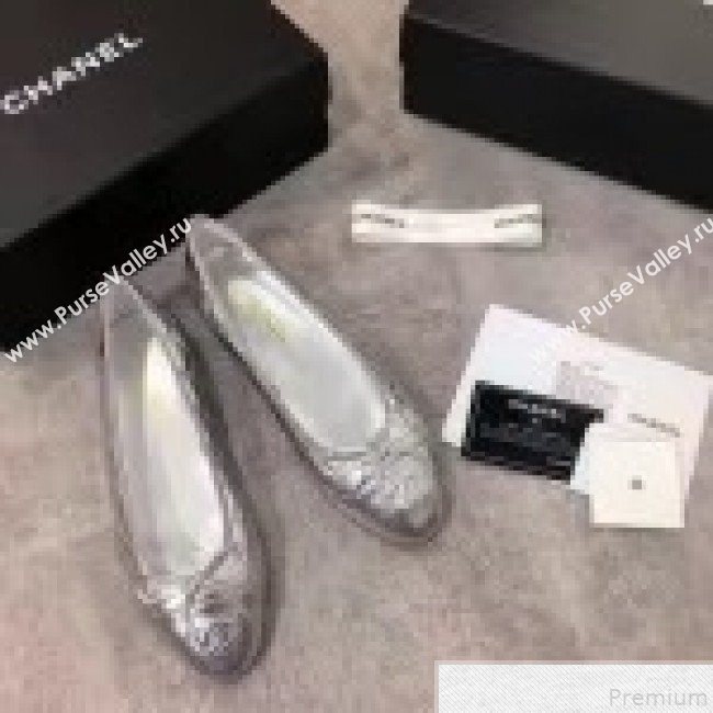Chanel Quilting Lambskin Leather Ballerinas Silver 2019 (DLY-9050182)