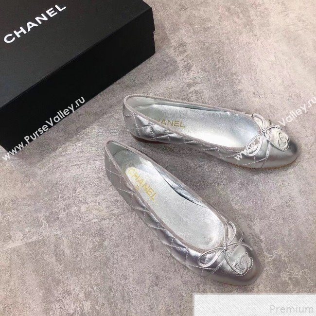 Chanel Quilting Lambskin Leather Ballerinas Silver 2019 (DLY-9050182)
