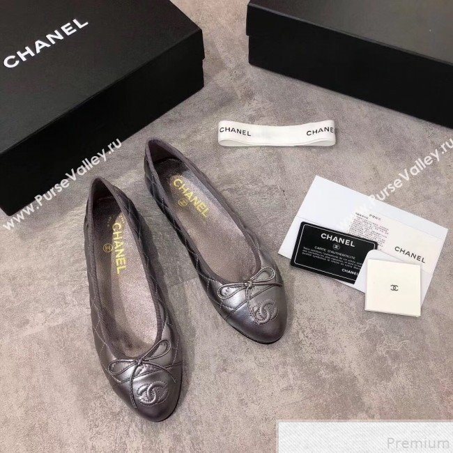 Chanel Quilting Lambskin Leather Ballerinas Black-Silver 2019 (DLY-9050183)