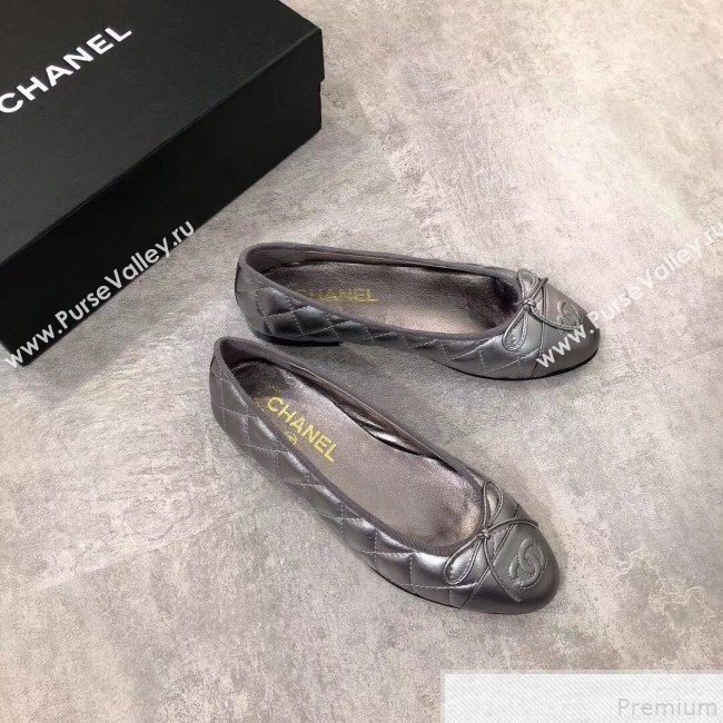 Chanel Quilting Lambskin Leather Ballerinas Black-Silver 2019 (DLY-9050183)