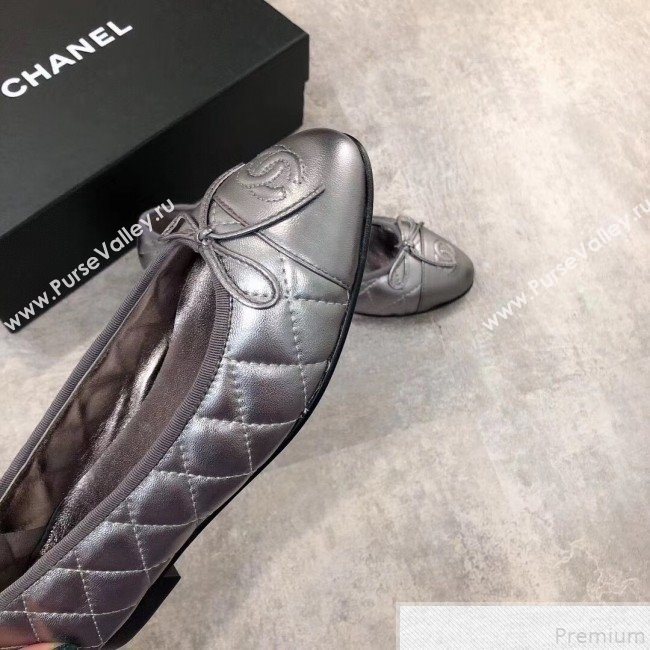 Chanel Quilting Lambskin Leather Ballerinas Black-Silver 2019 (DLY-9050183)