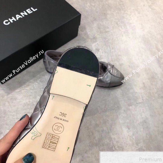 Chanel Quilting Lambskin Leather Ballerinas Black-Silver 2019 (DLY-9050183)