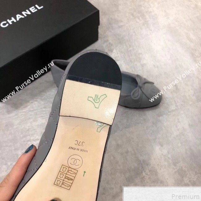 Chanel Quilting Lambskin Leather Ballerinas Grey 2019 (DLY-9050185)