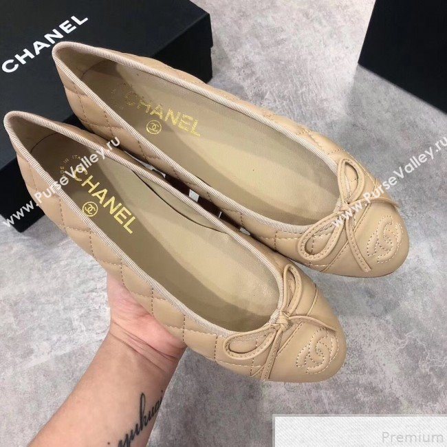 Chanel Quilting Lambskin Leather Ballerinas Nude 2019 (DLY-9050186)