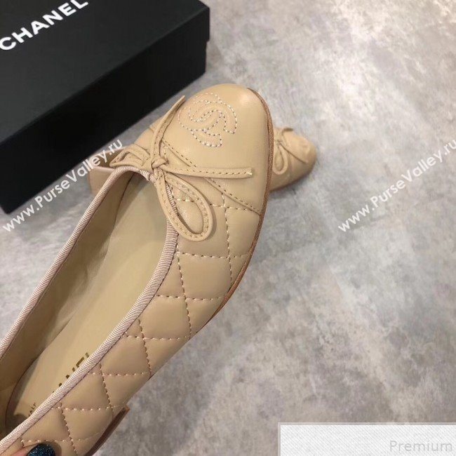 Chanel Quilting Lambskin Leather Ballerinas Nude 2019 (DLY-9050186)